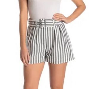 NSR Stripe Paperbag High Waist Shorts New
